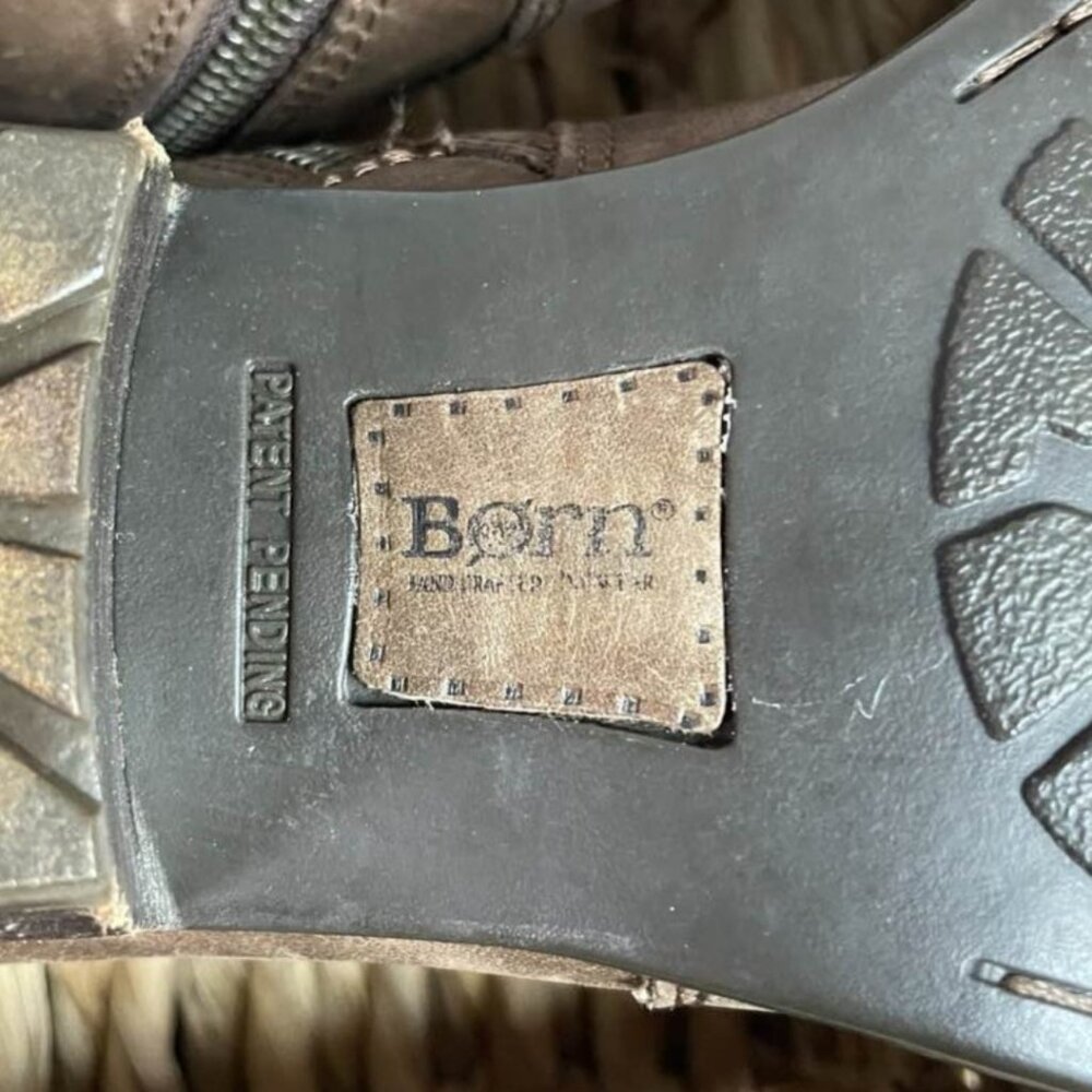Born Distressed Brown Leather Ankle Boots Size 8.5 / 40 M Boho Moto Western - Picture 13 of 14